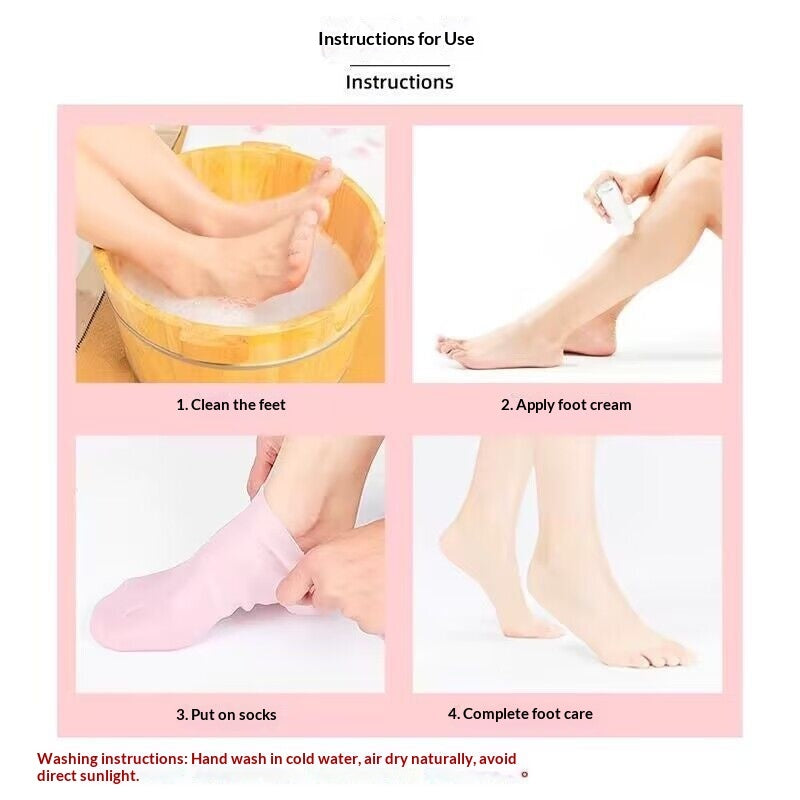 Chaussettes hydratantes anti-fissures, antidérapantes et pour le soin des pieds